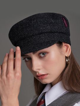 WHITE SANDS Harris Tweed Marine Cap Huckleberry (Charcoal)