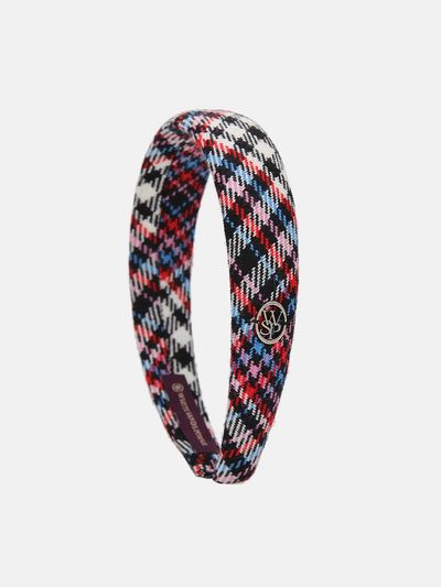 WHITE SANDS Italian Wool Check Premium Hairband [Purple]
