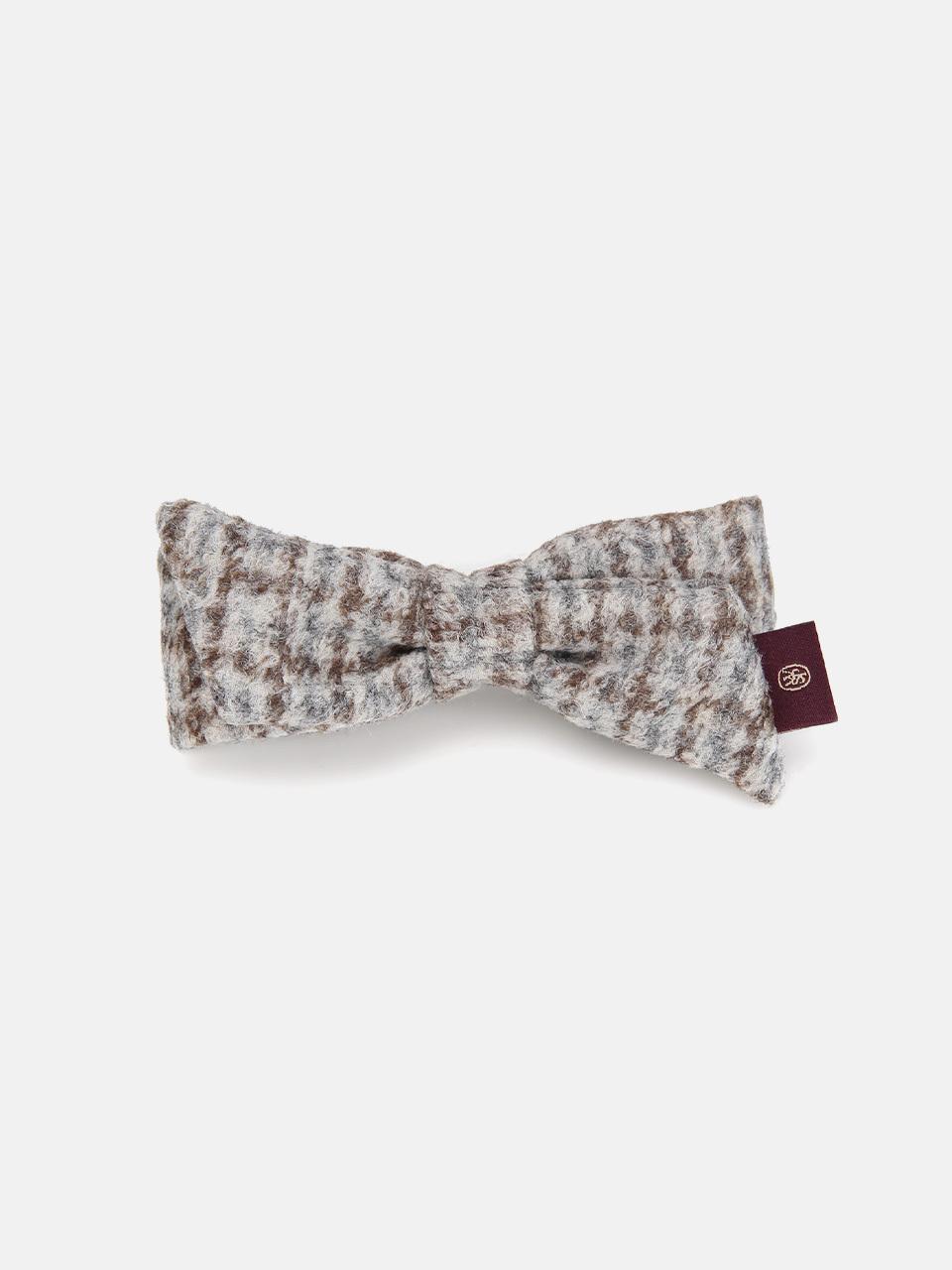 WHITE SANDS Kids Adults Check Double Ribbon Pin [Gray]