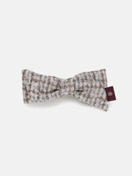 WHITE SANDS Kids Adults Check Double Ribbon Pin [Gray]