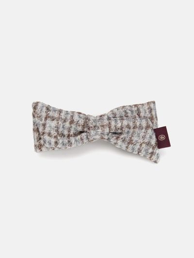 WHITE SANDS Kids Adults Check Double Ribbon Pin [Gray]