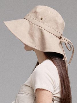 WHITE SANDS Ribbon Linen Bucket Hat Loures (4 colors)