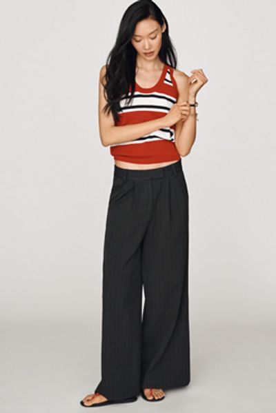 Whiteroom + Cactus Pleated Pinstripe Trousers Pants