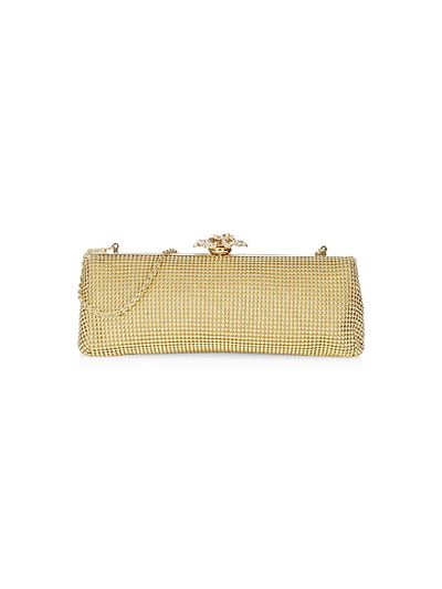 Whiting & Davis Women's Goldtone Metal & Crystal Flower Clutch