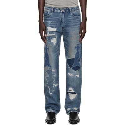 Who Decides War Who Decides War Blue Slim Fit Wax Wash Jeans