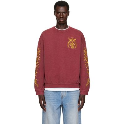 Who Decides War Who Decides War Burgundy Fountain Crest Crewneck Sweatshirt