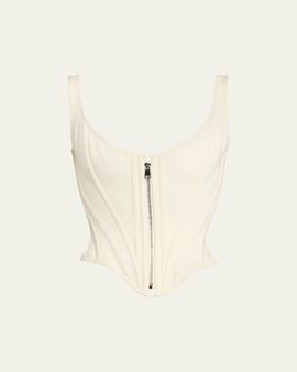 Wiederhoeft Venus Denim Zip Corset Top