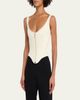 Wiederhoeft Venus Denim Zip Corset Top - 4