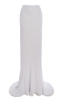 Wiederhoeft Wiederhoeft Gallery Layered Silk BiasCut Maxi Skirt Blue