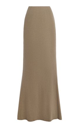 Wiederhoeft Wiederhoeft Jersey BackDraped Maxi Skirt Grey