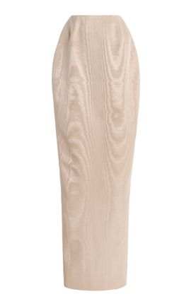 Wiederhoeft Wiederhoeft Wasp Moiré Maxi Skirt Silver