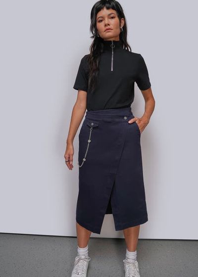 WILDFANG WILDFANG Essential Denim Utility Wrap Skirt
