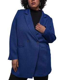 Wildfang Wildfang Plus The Empower Jacquard Double Breasted Blazer
