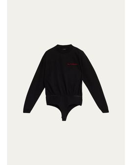 Willy Chavarria Casa De Chavarri Mock-Neck Sweatshirt Bodysuit
