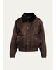 Willy Chavarria Faux-Fur Collar Shiny Nylon Uniform Bomber Jacket - 1