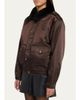 Willy Chavarria Faux-Fur Collar Shiny Nylon Uniform Bomber Jacket - 4