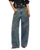 Willy Chavarria Willy Chavarria Bad Girl Wide Leg Jeans in Classic Blue - 1