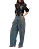 Willy Chavarria Willy Chavarria Bad Girl Wide Leg Jeans in Classic Blue - 2