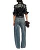 Willy Chavarria Willy Chavarria Bad Girl Wide Leg Jeans in Classic Blue - 3