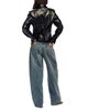 Willy Chavarria Willy Chavarria Bad Girl Wide Leg Jeans in Classic Blue - 6