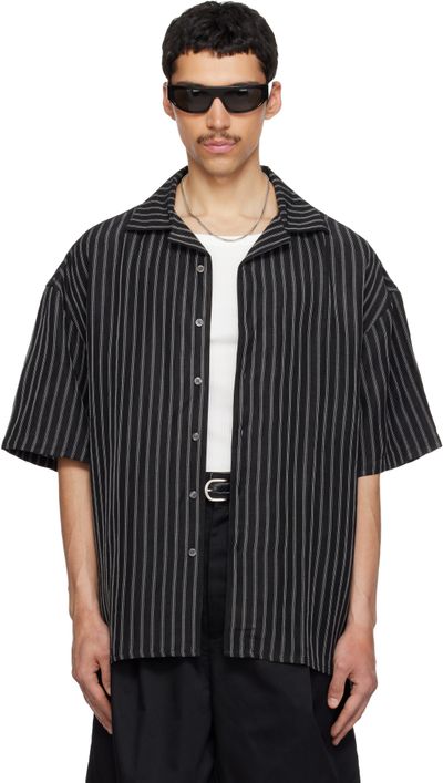 WILLY CHAVARRIA WILLY CHAVARRIA Black Camp Collar S/S Shirt