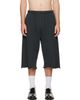 WILLY CHAVARRIA WILLY CHAVARRIA Black 'Chavarria Community Center' Distressed Shorts - 1