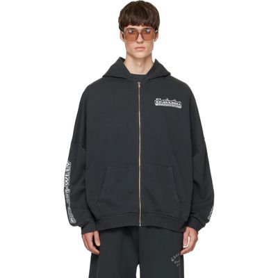 WILLY CHAVARRIA WILLY CHAVARRIA Black 'Chavarria Licensed Designs' Zip Hoodie