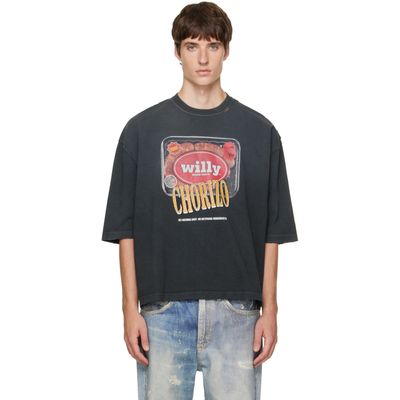 WILLY CHAVARRIA WILLY CHAVARRIA Black 'Especial Chorizo' Buffalo T-shirt