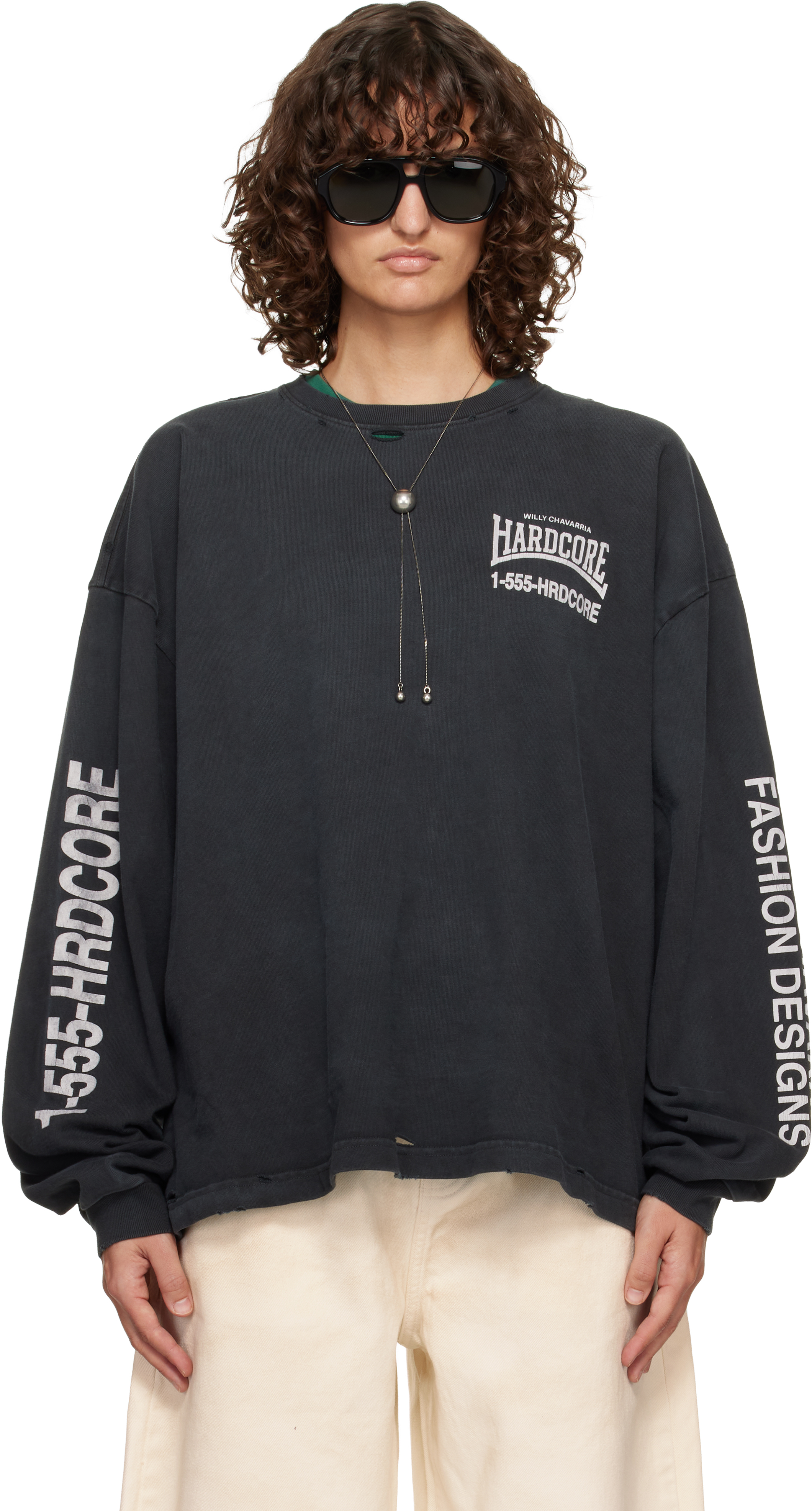 WILLY CHAVARRIA - Black 'Hardcore' Buffalo L/S T-shirt