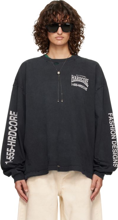 WILLY CHAVARRIA WILLY CHAVARRIA Black 'Hardcore' Buffalo L/S T-shirt