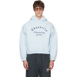 WILLY CHAVARRIA WILLY CHAVARRIA Blue 'Chavarria Community Center' Shrunken PO Hoodie
