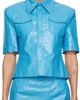 WILLY CHAVARRIA WILLY CHAVARRIA Blue Chavela S/S Leather Shirt - 1