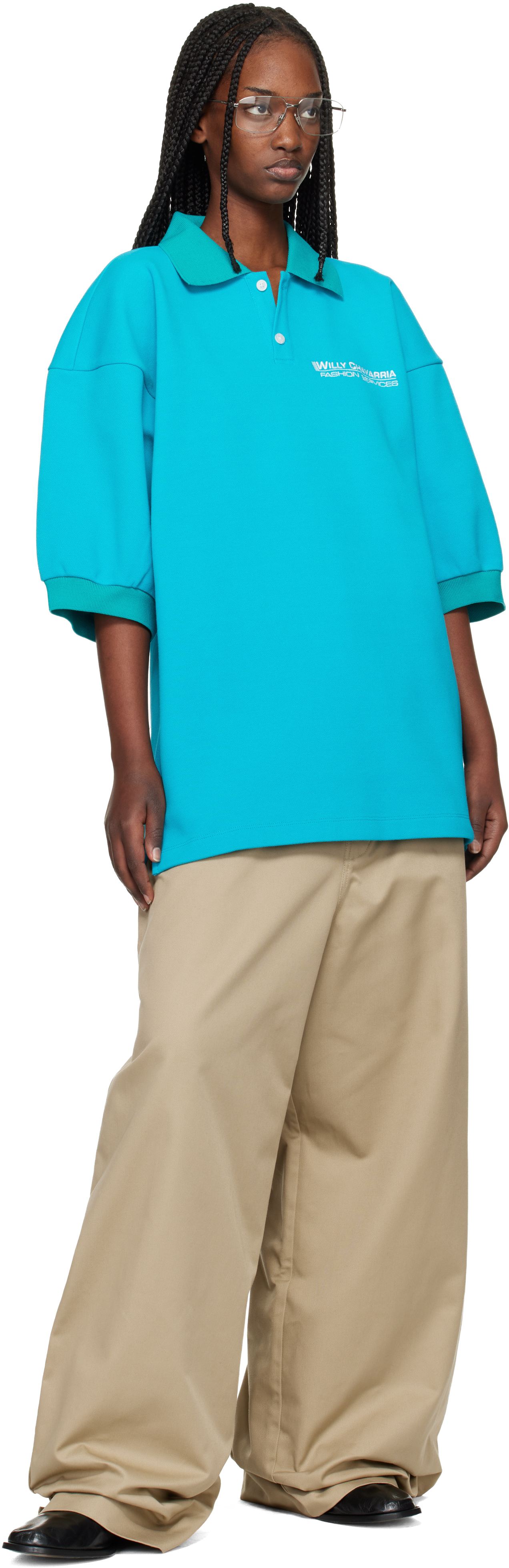 WILLY CHAVARRIA - Blue Football Polo WILLY CHAVARRIA - Blue Football Polo