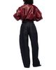 Willy Chavarria Willy Chavarria Cropped Leather Bomber Jacket - 5