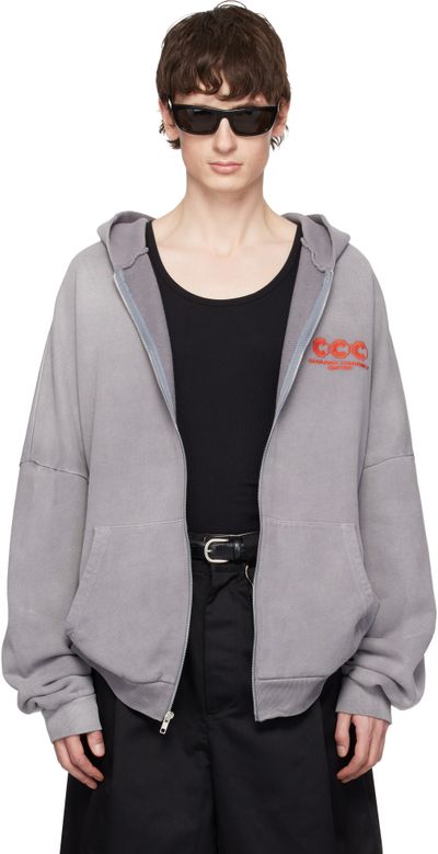 WILLY CHAVARRIA WILLY CHAVARRIA Gray 'CCC' Hooligan Zip Through Hoodie