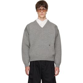 WILLY CHAVARRIA WILLY CHAVARRIA Gray 'Chavarria' V-Neck Sweater