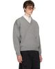 WILLY CHAVARRIA WILLY CHAVARRIA Gray 'Chavarria' V-Neck Sweater - 2