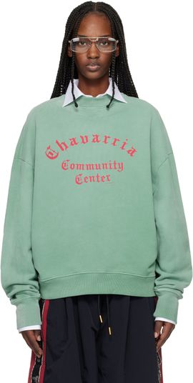 WILLY CHAVARRIA WILLY CHAVARRIA Green 'Chavarria Community Center' Standard Sweatshirt