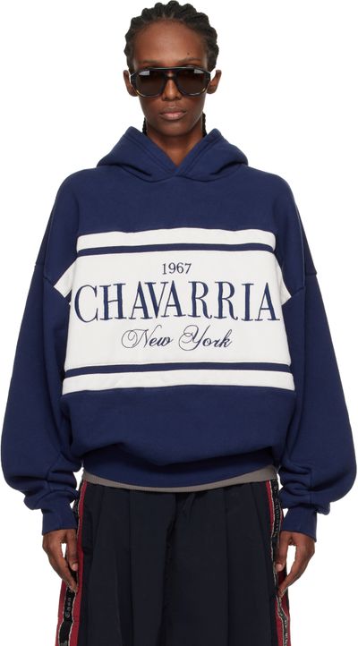 WILLY CHAVARRIA WILLY CHAVARRIA Navy 'Chavarria' Stripe Gilroy Hoodie