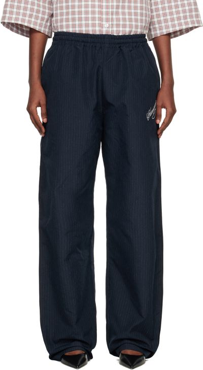 WILLY CHAVARRIA WILLY CHAVARRIA Navy Ruff Rider Track Pants