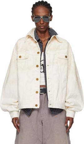 WILLY CHAVARRIA WILLY CHAVARRIA Off-White Chachi Denim Trucker Jacket