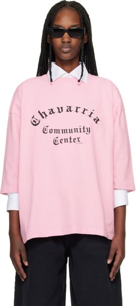 WILLY CHAVARRIA WILLY CHAVARRIA Pink 'Chavarria Community Center' Buffalo T-shirt