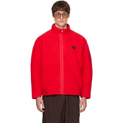 WILLY CHAVARRIA WILLY CHAVARRIA Red Reversible 'Willy' Fleece Jacket