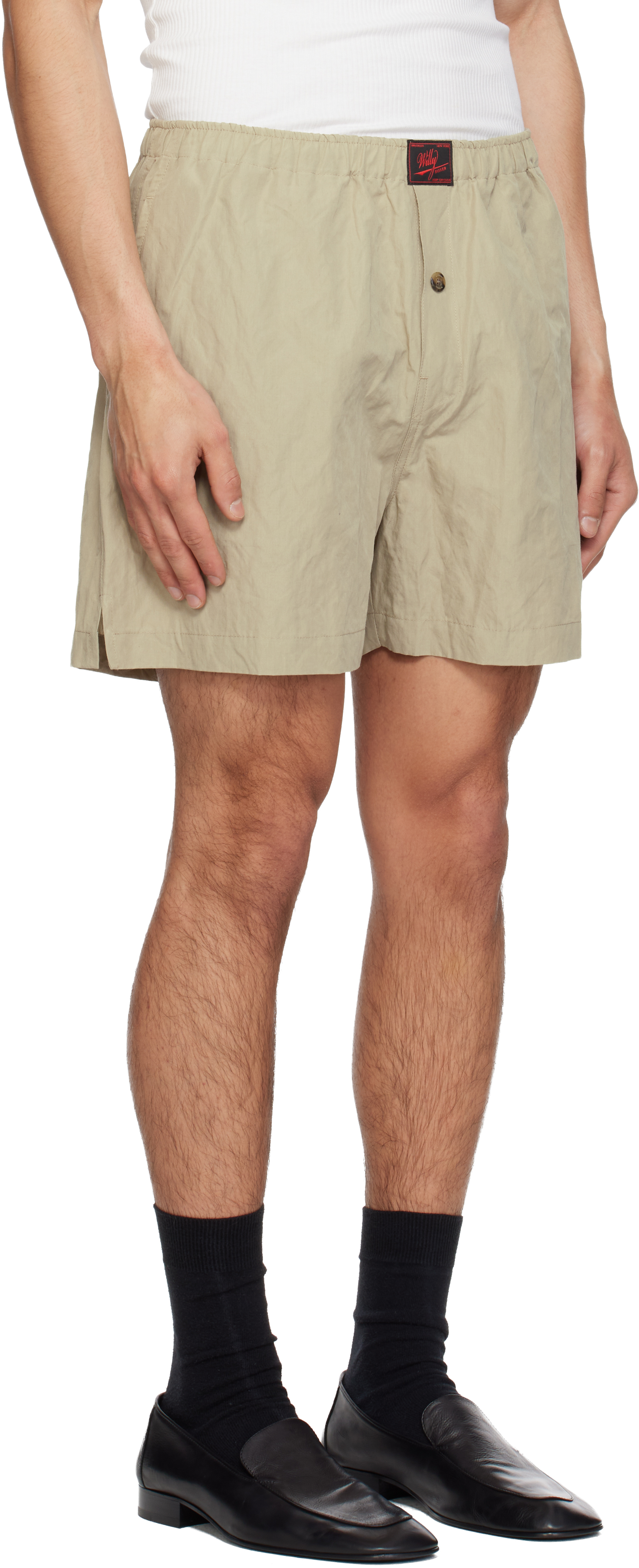 WILLY CHAVARRIA - Taupe Willy Woven Boxer Shorts