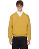 WILLY CHAVARRIA WILLY CHAVARRIA Yellow 'Chavarria' V-Neck Sweater - 1