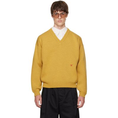 WILLY CHAVARRIA WILLY CHAVARRIA Yellow 'Chavarria' V-Neck Sweater