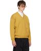 WILLY CHAVARRIA WILLY CHAVARRIA Yellow 'Chavarria' V-Neck Sweater - 2