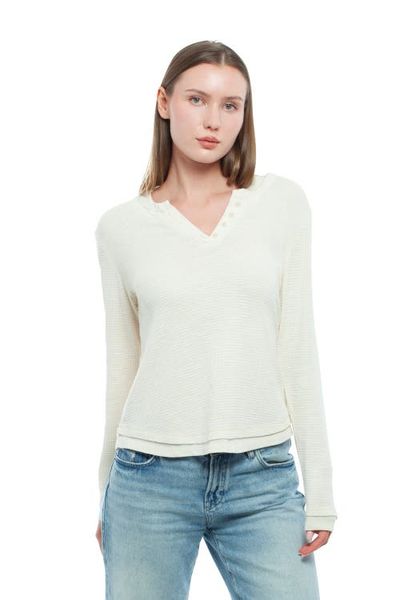 WILT Clothing WILT Clothing Long Sleeve Henley Mock Double Layer Tee