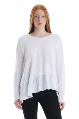 WILT Clothing WILT Clothing Raglan Long Sleeve Asymmetric Peplum Hem Tee
