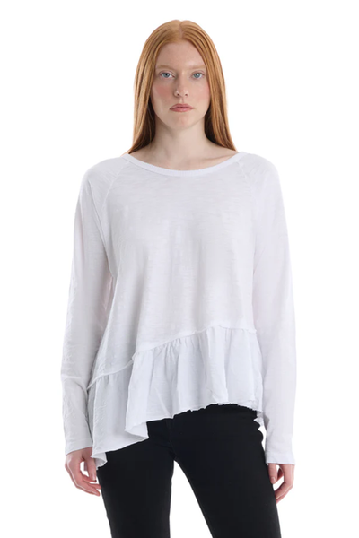 WILT Clothing WILT Clothing Raglan Long Sleeve Asymmetric Peplum Hem Tee